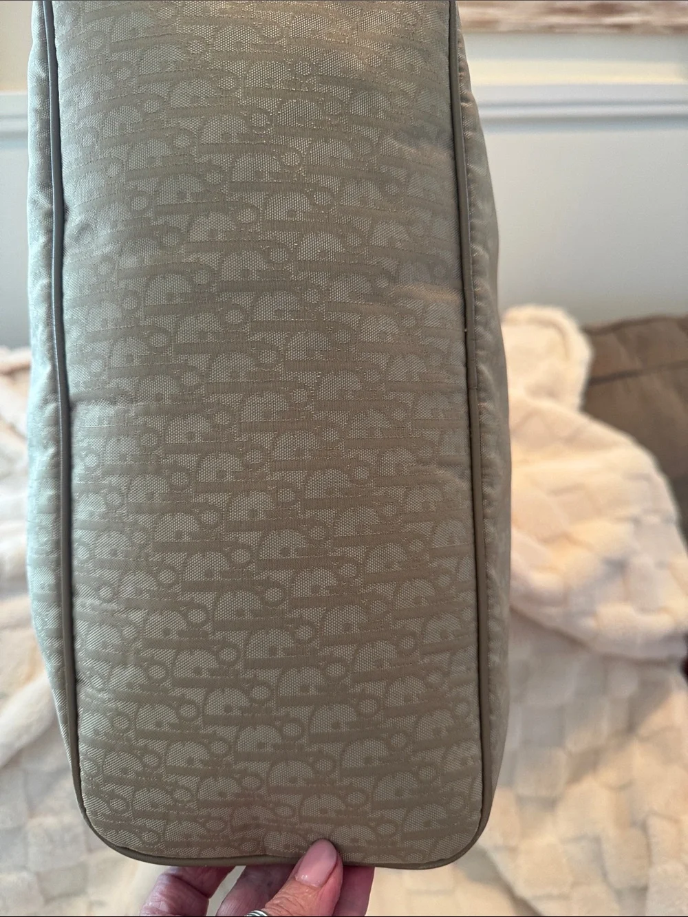 Dior Beige Monogram Hobo Shoulder Bag